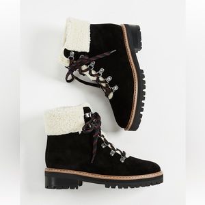 The Fix x Shopbop Mika Faux Sherpa Hiking Boots in Black